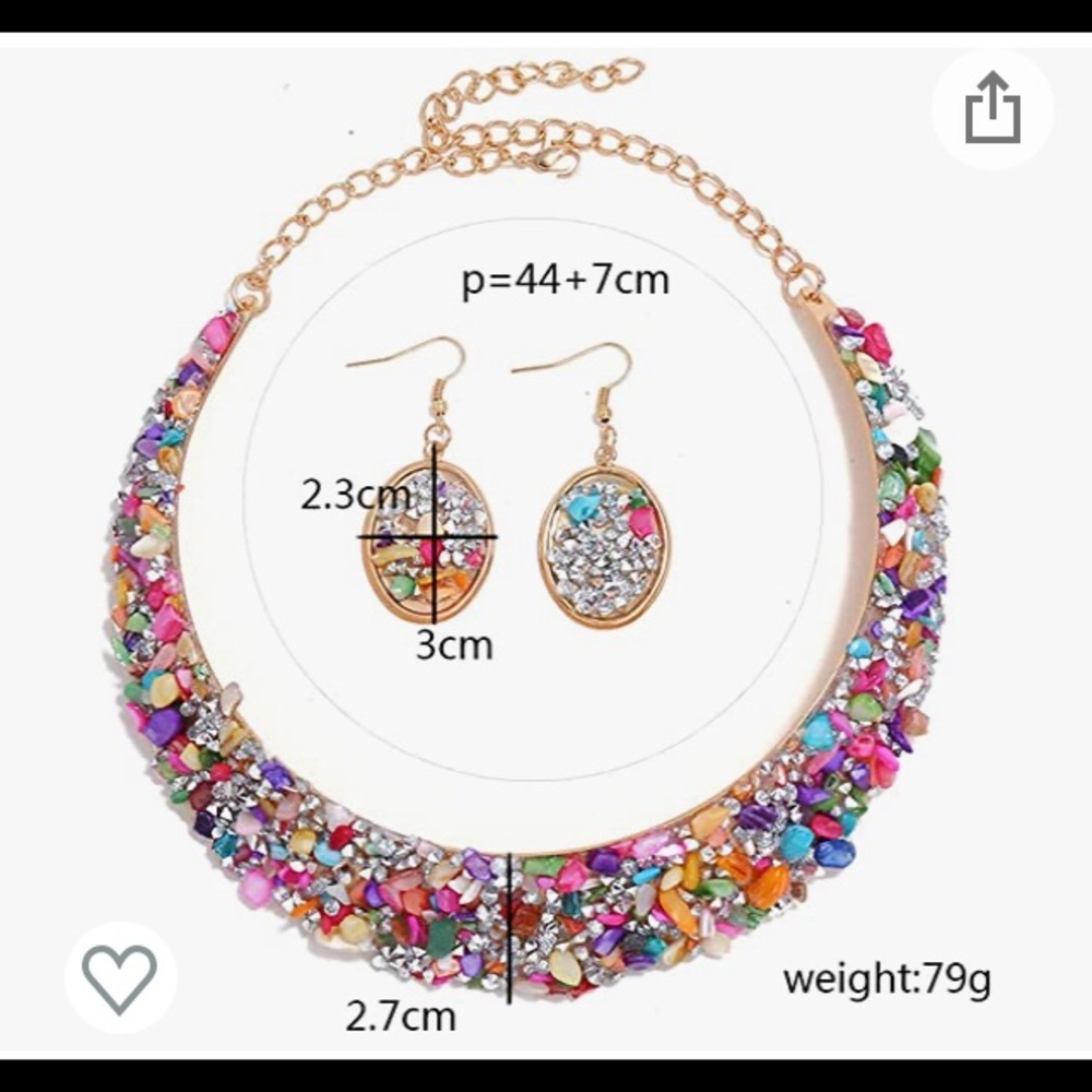 Elegant necklace set multicolors